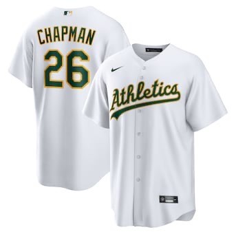 Oakland Athletics Jersey White NO.26 CHAPMAN