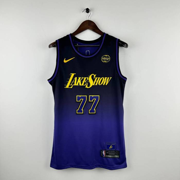 Luka Dončić Los Angeles Lakers Swingman Jersey Black and purple