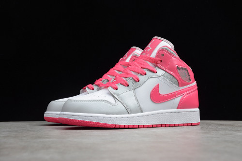 Air Jordan 1 Mid GS Platinum Pink White 555112-109