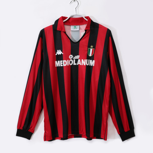 AC Milan Home Long Sleeve Retro Jersey 1988/89