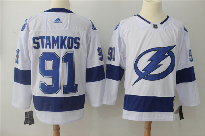 Tampa Bay Lightning Alternate Player Jersey White NO.91 STAMKOS