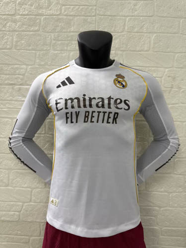 Real Madrid Home Player Version Long Sleeve Man Jersey 25/26