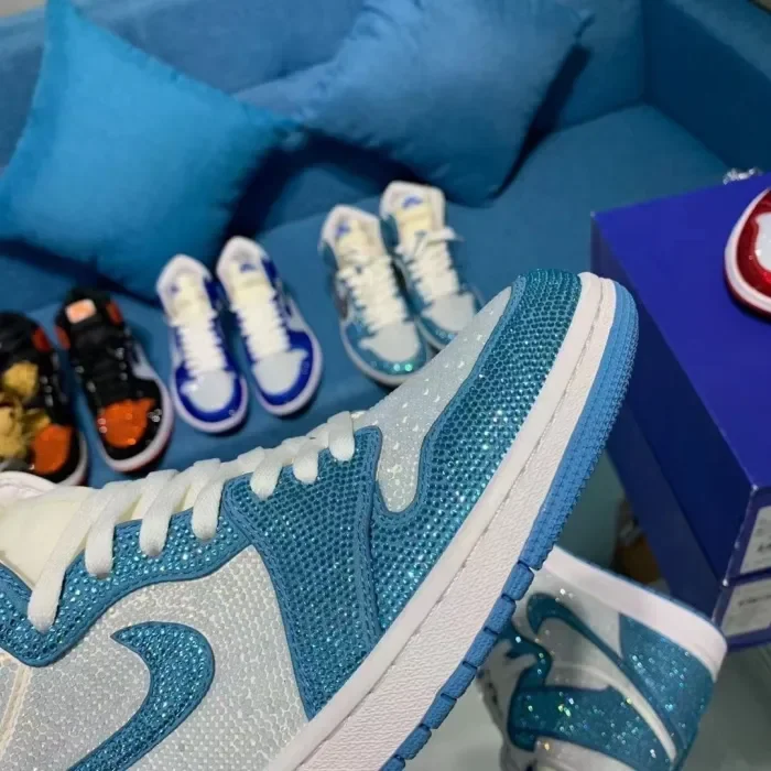 Air Jordan 1 Diamond DIY Blue White
