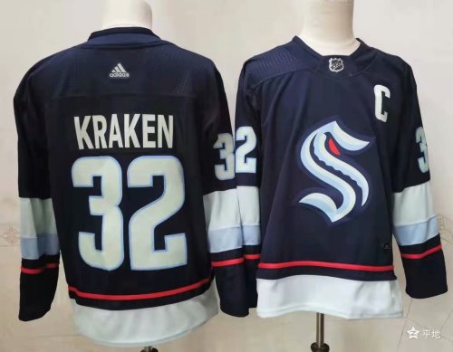 Seattle Kraken Away Player Jersey Navy NO.32 KRAKEN