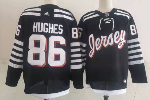 New Jersey Devils Alternate Breakaway Player Jersey Black NO.86 HUGHES