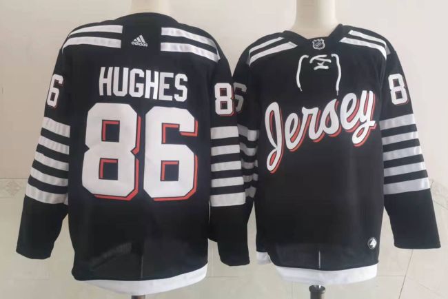 New Jersey Devils Alternate Breakaway Player Jersey Black NO.86 HUGHES