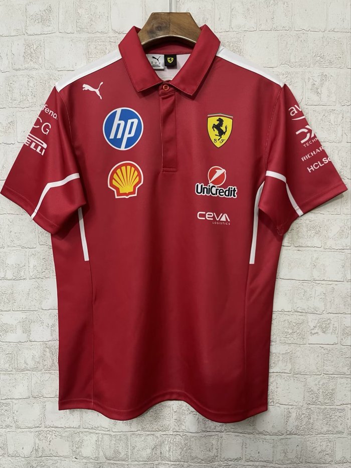 Scuderia Ferrari HP 2025 Team Polo Shirt Red NO Number