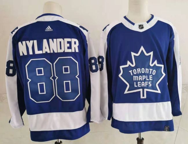 Toronto Maple Leafs Jersey Reverse Retro Blue White 2022 NO.88 NYLANDER