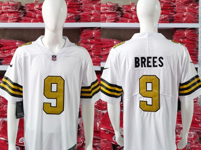 New Orleans Saints Jersey white gold lettering NO.9 BREES
