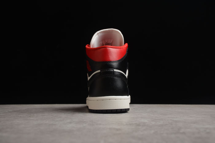Air Jordan 1 Mid GS Black Gym Red White