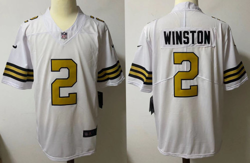 New Orleans Saints Jersey white gold lettering NO.2 WINSTON