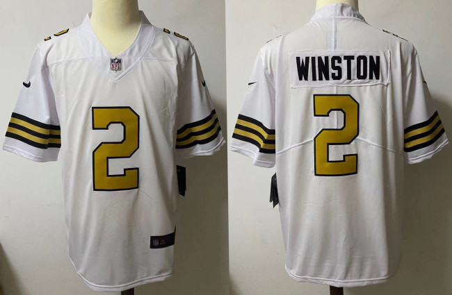 New Orleans Saints Jersey white gold lettering NO.2 WINSTON