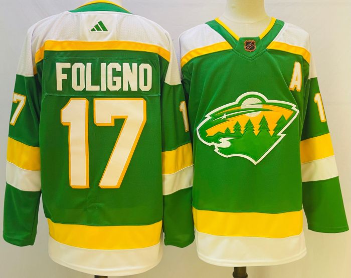 Minnesota Wild 2023/24 Premier Breakaway Jersey Green NO.17 FOLIGNO