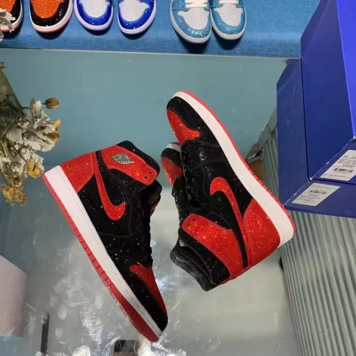 Air Jordan 1 Diamond DIY Red Black