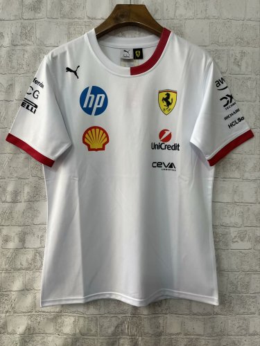 2025 Ferrari Racing T-Shirt Fleet Version White NO Number