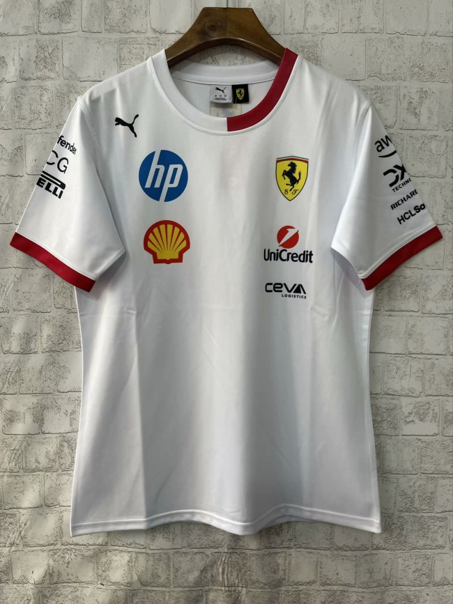 2025 Ferrari Racing T-Shirt Fleet Version White NO Number