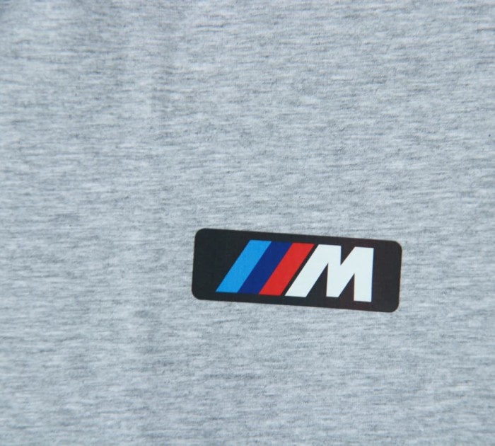 BMW Polo Shirt White Double Logo Grey NO Number