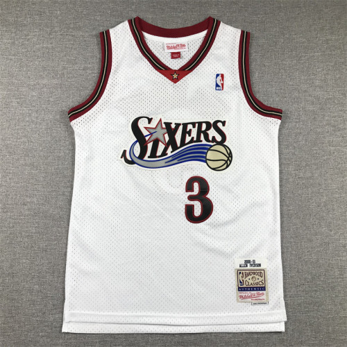 Philadelphia 76ers KIds Jersey White Retro 00/01 NO.3 IVERSON
