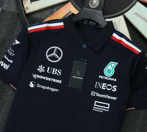 2024 Mercedes AMG Petronas Polo Shirt Black NO Number