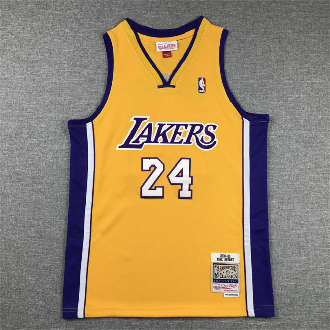 Los Angeles Lakers Kids Jersey Yellow V-neck Vintage 90s NO.24 BRYANT