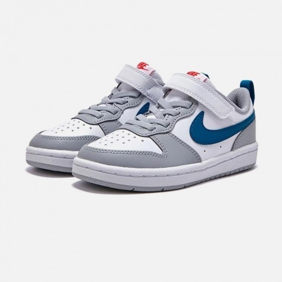 Air Force Low-top Children's Leather Sneakers Grey Blue White