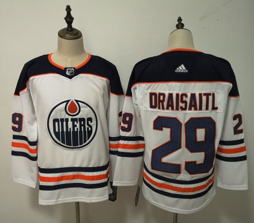 Edmonton Oilers Home Jersey White Black NO.29 DRAISAITL