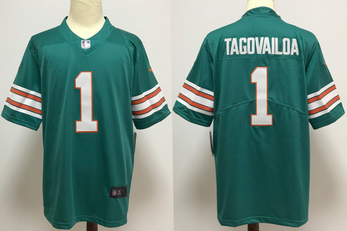 Miami Dolphins Jersey Green Retro NO.1 TAGOVAILOA