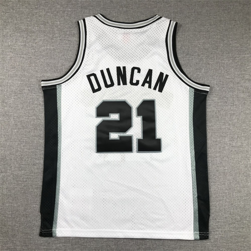 San Antonio Spurs KIds Jersey White Throwback 98/99 NO.21 DUNCAN