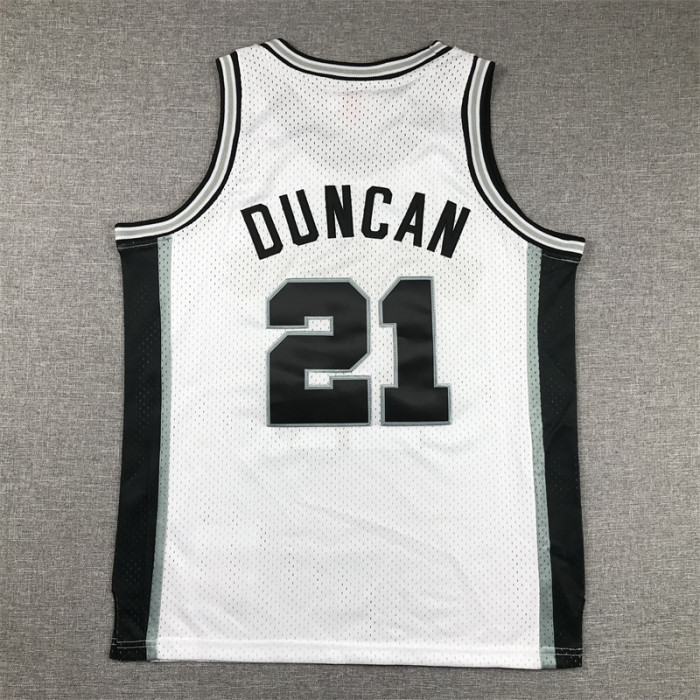San Antonio Spurs KIds Jersey White Throwback 98/99 NO.21 DUNCAN