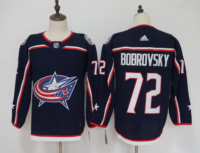 Columbus Blue Jackets Home 2022 Breakaway Player Jersey Navy NO.72 BOBROVSKY