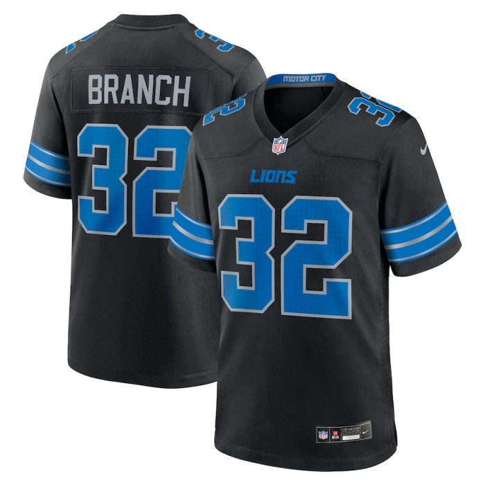 Detroit Lions Jersey Black New style NO.32 BRANCH