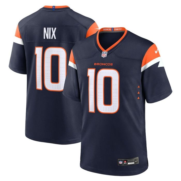 Denver Broncos Jersey Blue 2024 NO.10 NIX