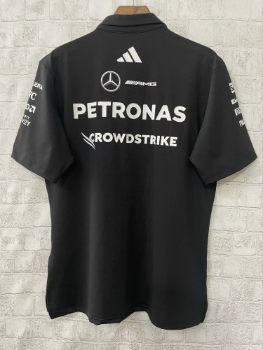 2025 Mercedes AMG Petronas Polo Shirt Black NO Number