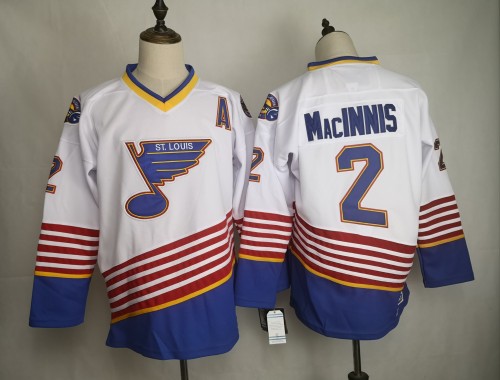 St. Louis Blues 1990's Vintage Away Throwback Jersey White NO.2 MACINNIS