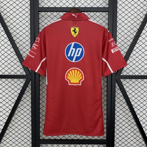 Scuderia Ferrari HP 2025 Team Polo Shirt Red NO Number