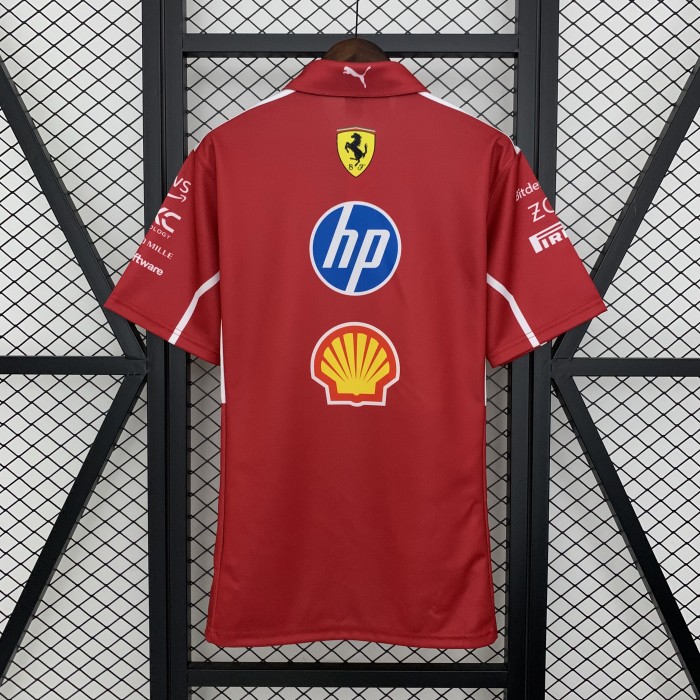 Scuderia Ferrari HP 2025 Team Polo Shirt Red NO Number