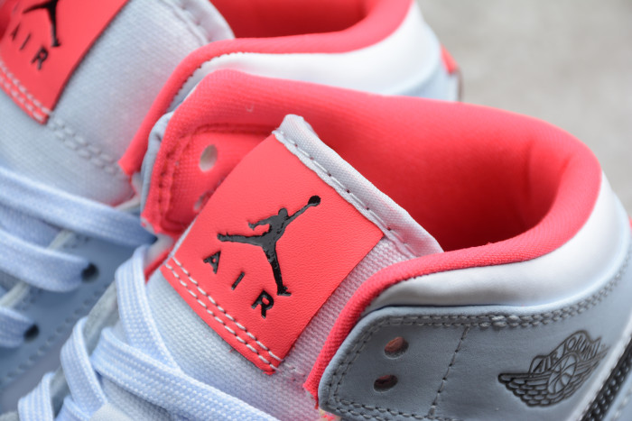 Air Jordan 1 Mid Half Blue Polka Dot Swoosh (GS) 555112-400