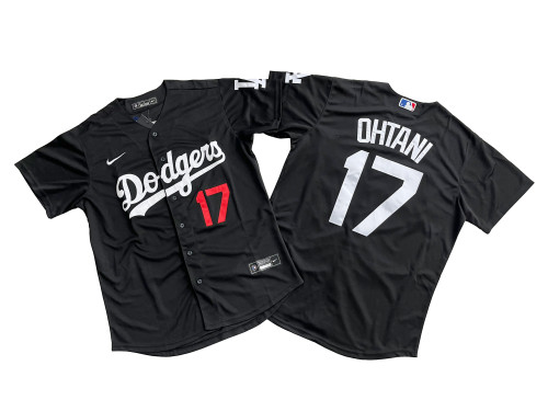 Los Angeles Dodgers Jersey Black red letter Fan Version NO.17 OHTANI