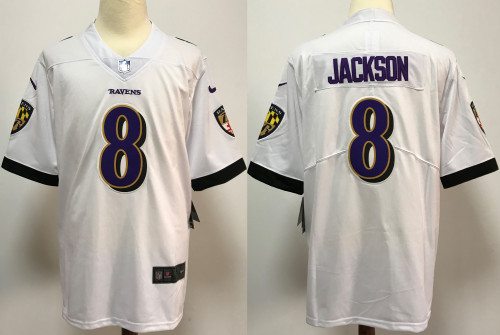 Baltimore Ravens Jersey White NO.8 JACKSON