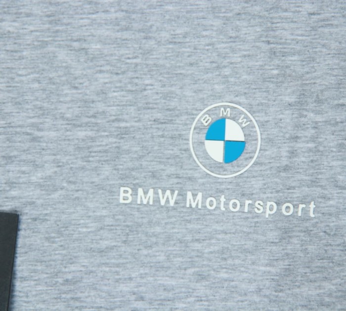 BMW Polo Shirt White Double Logo Grey NO Number