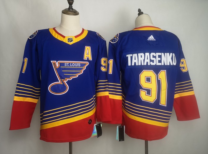 St. Louis Blues 1990's Vintage Away Throwback Jersey Blue NO.91 TARASENKO