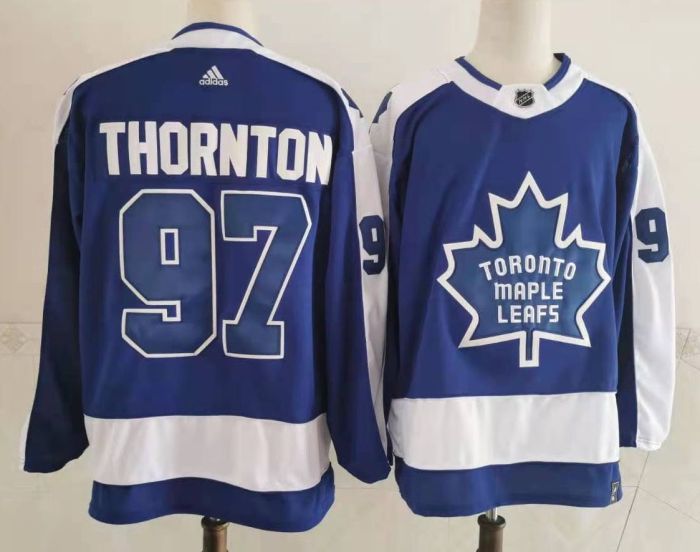 Toronto Maple Leafs Jersey Reverse Retro Blue White 2022 NO.97 THORNTON