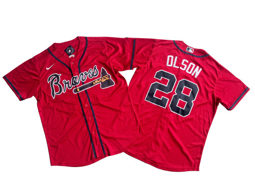 Atlanta Braves Jersey Red Fan Version NO.28 OLSON