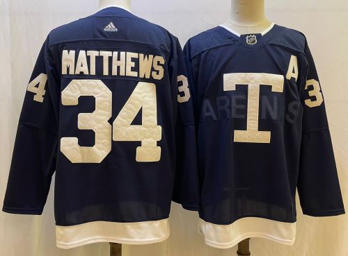 Toronto Maple Leafs Jersey Retro Blue 2022 NO.34 MATTHEWS