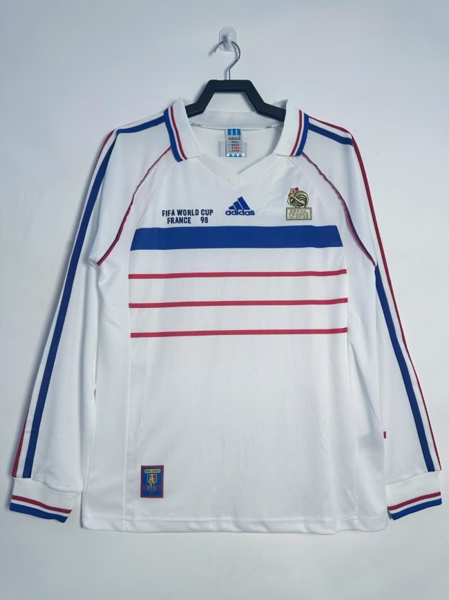 France Away Retro Long Sleeve Jersey 1998