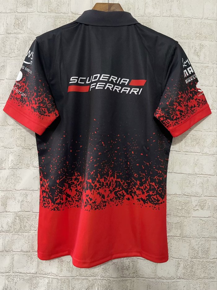 Ferrari Racing Polo Shirt Black Red NO Number