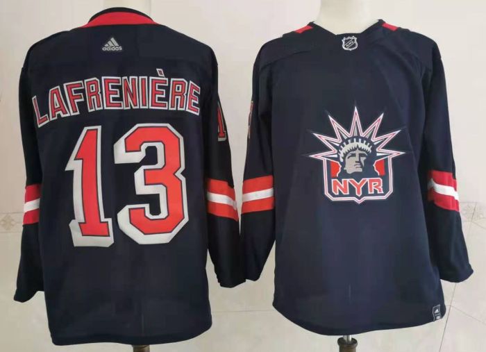 New York Rangers Jersey Reverse Retro 2.0 Black 22/23 NO.13 LAFRENIERE
