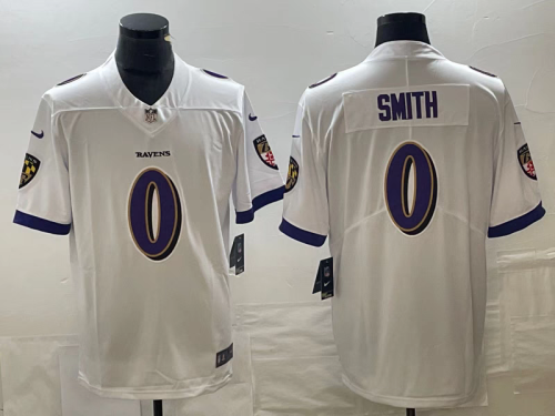 Baltimore Ravens Jersey White NO.0 SMITH