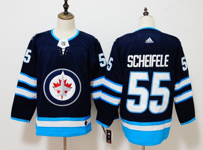 Winnipeg Jets Home Jersey Blue NO.55 SCHEIFELE