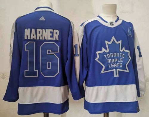Toronto Maple Leafs Jersey Reverse Retro Blue Grey 2022 NO.16 NMARNER